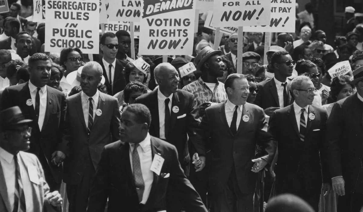 Marsch auf Washington 1963 – Bürgerrechtler auf dem Weg zum Lincoln Memorial